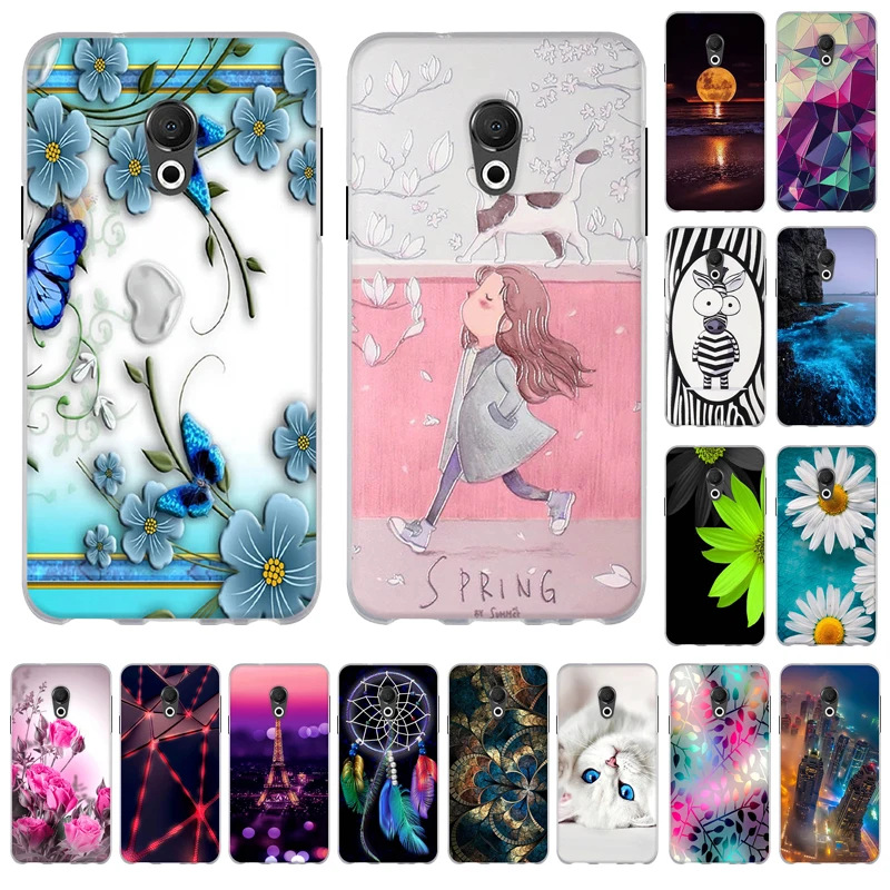 For Meizu 15 Lite Case 15Lite Silicone Soft Back Cover Funda M15 M871Q M871H TPU Luxury Painting | Мобильные телефоны и