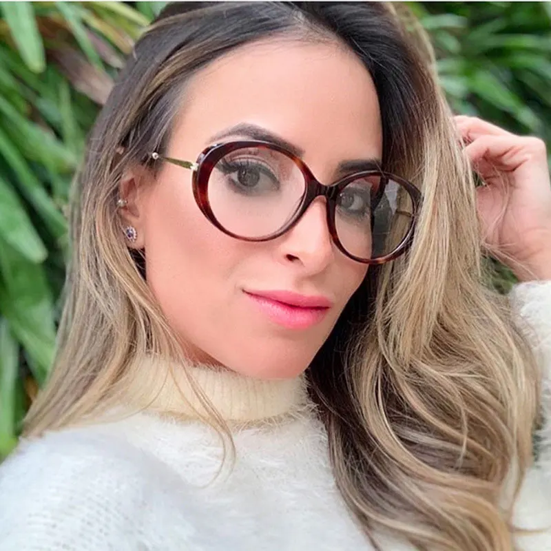 

Many colors Glasses Frame Women Big Oval Eyeglasses Frame Computer Nerd Myopia Glasses Clear Lens Female Eyewear Oculos de Grau