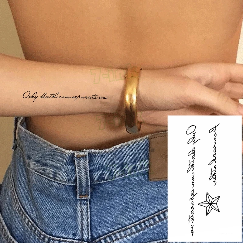 New Waterproof Temporary Tattoo Sticker English Letter Music Symbol Tatto Flash Tatoo Fake Tattoos for Woman Man | Красота и здоровье