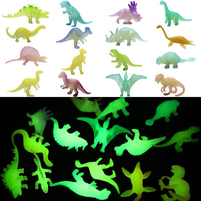 16pcs/set Mini Luminous Jurassic Noctilucent Dinosaur Toys Glow In The Dark Dinosaurs Baby Boys Gift for Children Novelty Model 1
