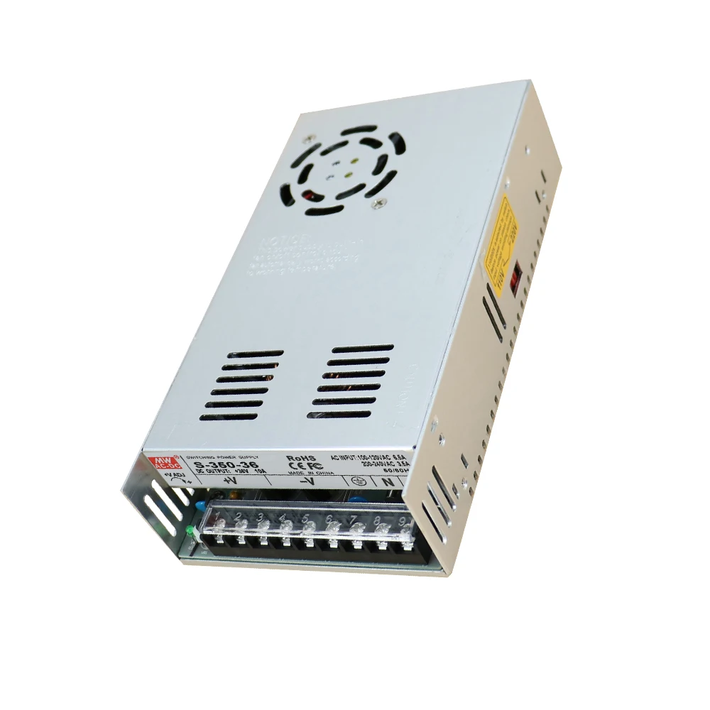 1 축 TB6600 2/4 상 하이브리드 스테퍼 모터 드라이버 컨트롤러 + 1x4 축 브레이크 아웃 보드 + 350W 36V 9.7A, 스위칭 전원 공급 장치, 4 개입