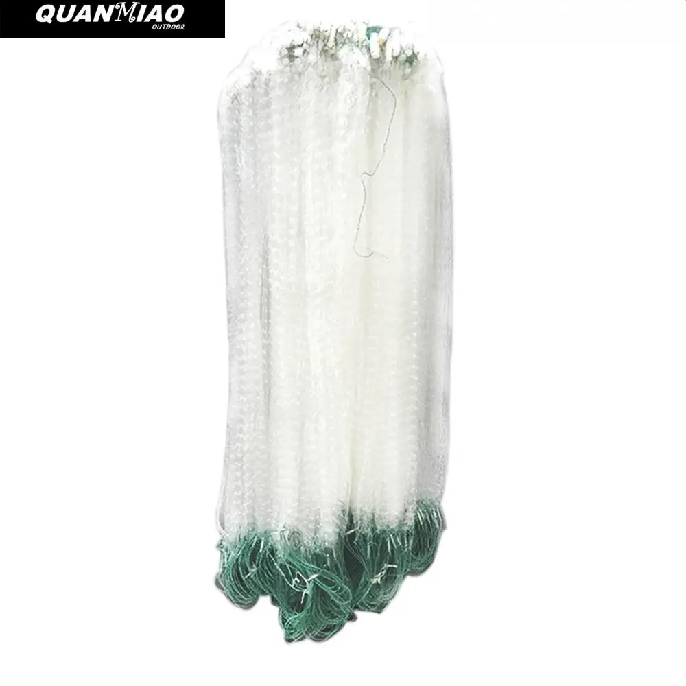 QuanMiao Fishing Net Single Mesh Nylon Durable Float Trap Monofilament Gill Net Fishing Accessories for Hand Casting