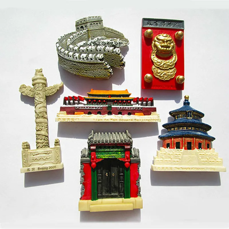 Китайская ручная роспись Great Wall Temple Of Heaven 3D магниты на холодильник сувениры для