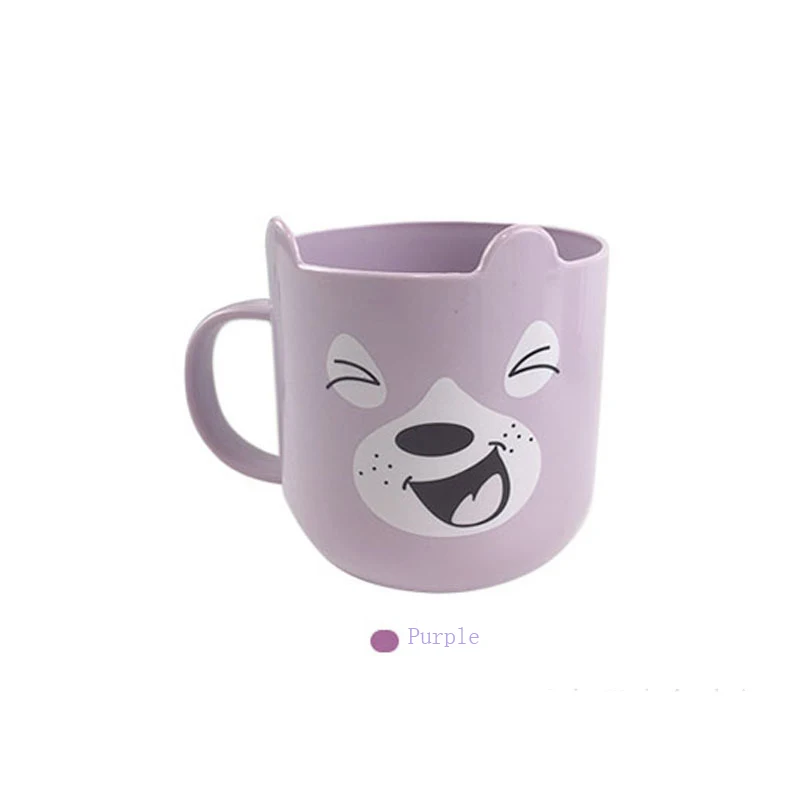 purple Наборы для ванной милые Мультяшные чашки Портативные пластиковые чашки для мытья рта чистящие зубы Пластиковые Простые Модные аксессуары для ванной комнаты - Цвет: purple