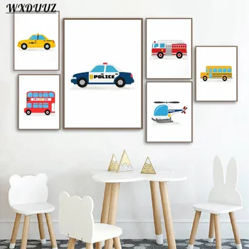 

Cartoon Transport Vehicles Series Art Decor Picture Quality Canvas Painting Poster Home Decor Nursery Kids Room Wall Decor