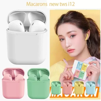 

CSNDICE Hot selling twins touch i12 V5.0 stereo earbuds i12 tws earphone i12 headphone with charging case wireless charging TWS