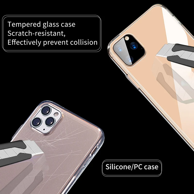 1 шт. модный прозрачный чехол для IPhone 11/11 Pro/11Pro Max Прозрачный чехол для телефона Rotection задняя крышка