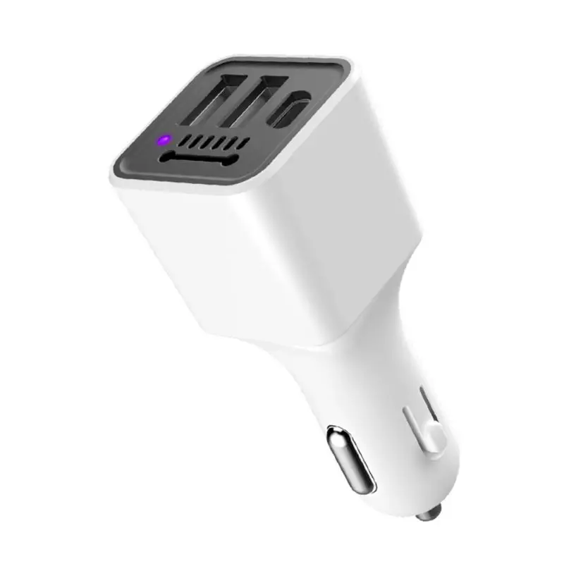 3.1A 3 USB порта зарядное устройство авто очиститель свежего воздуха кислородный бар ионизатор озона - Название цвета: Белый