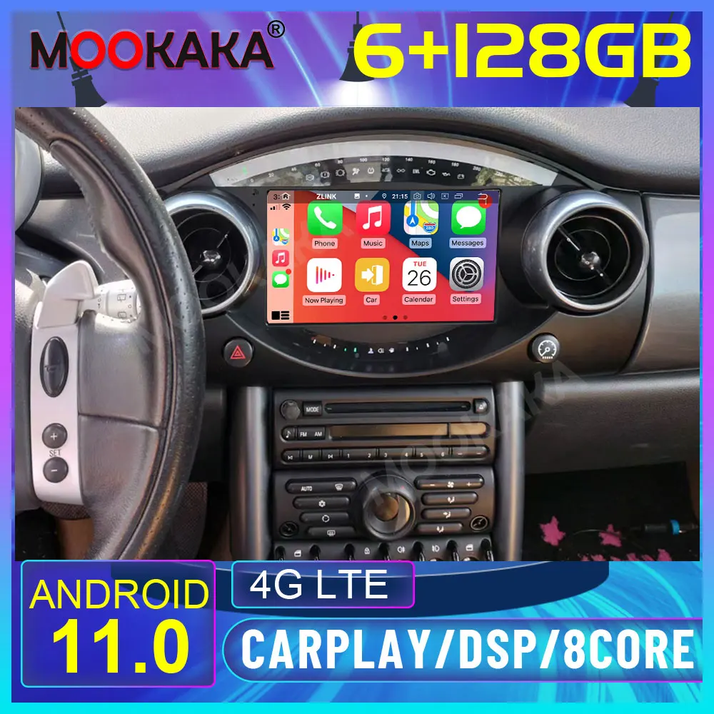 For Mini Cooper R50 R53 2004-2006 Android 11.0 Car GPS Navigation Touch Screen Head Unit Multimedia Player Radio Tape Recorder | Автомобили