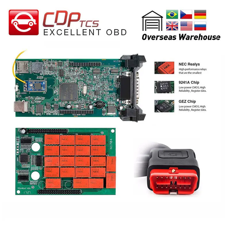 CDP TCS V3.0 NEC релейная плата OBD2 Автомобиль Грузовик multidiag pro Bluetooth obd ii сканер 2016