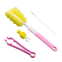 4 шт. детская Высококачественная губка Чистящая детская специальная бутылка кисть с ручкой аксессуары для уборки щетка для сосков Специальные щетки