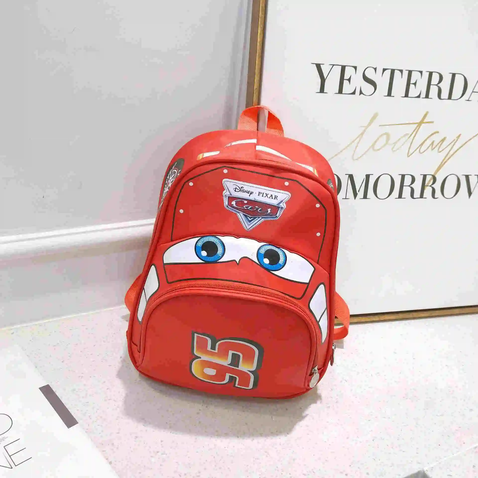Детский рюкзак с машинкой, детский сад, мальчик, девочка Маккуин, сумка, школьная сумка, мультяшная сумка на плечо, книга, Студенческая сумка - Цвет: 2