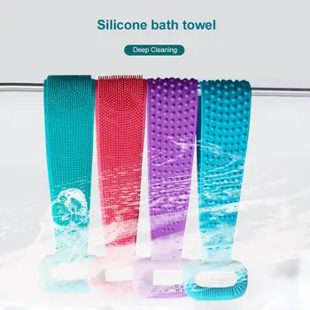 

Magic Silicone Brushes Bath Towels Body Brush Bath Belt Exfoliating Back Brush Belt Wash Skin Household Clean Shower Brushes CSV