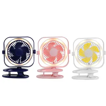 

Beauty Fill Light Rotating Fan Desktop Office Portable Clip Fan USB Charging U1JE
