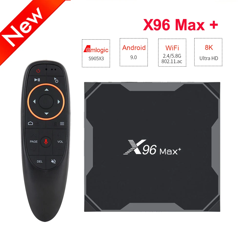 

Android 9.0 TV BOX X96 MAX Plus 4GB 64GB 32GB Amlogic S905X3 Quad Core 8K Video Player Youtube Netflix Wifi 2.4/5G smart tv box