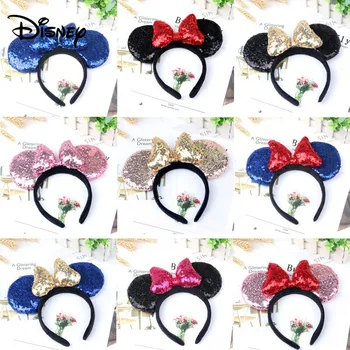

Disney Mickey Headband Minnie Stereo Sequins Bow Headband Mickey Mouse Sequins Headband