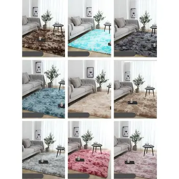 

Large Size Super Soft Tie-Dye Art Carpet Bedroom Long Wool Carpet Modern Minimalist Carpet Floor Mat