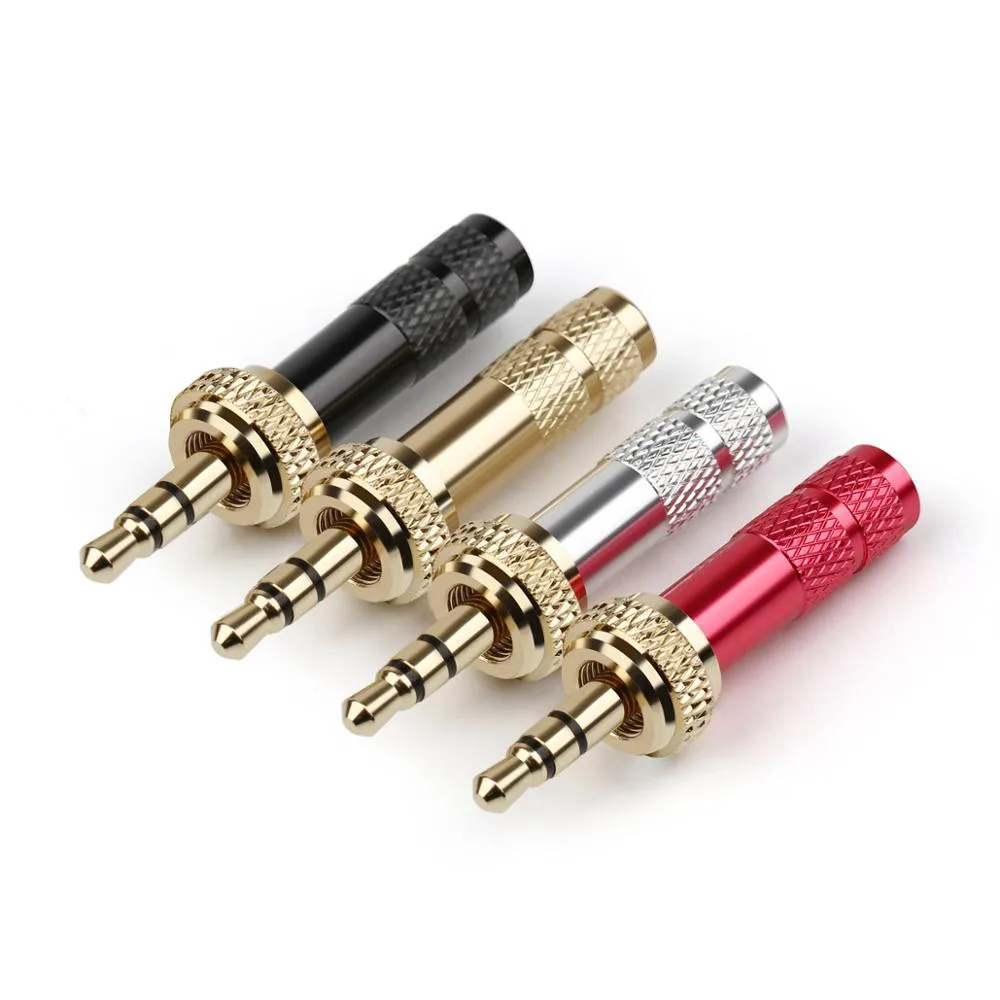 Audio Jack 3 5mm 3 Pole Self Lock Audio Connector For D16 B03 P03 Headphone Bright Reticulated Printed Shell Wire Connector