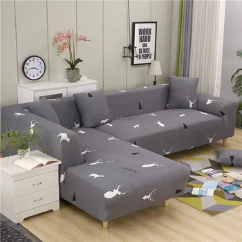 

New Solid Color Corner Sofa Covers For Living Room Set Elastic Sofa Cover L Shaped Stretch Furniture Protector 1 2 3 4 Seat Pet