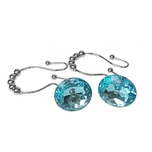 Зеленый 12 шт./компл. ванная комната Bling круглые акриловые стразы декоративный крючок для душевой занавески комплектующие для штор легко установить - Цвет: Зеленый