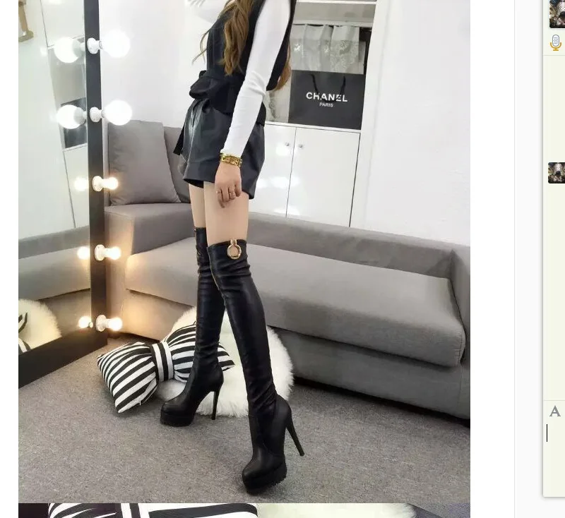 

Winter Thin Heels Long Boots Platform High Heels Sexy Models Catwalk Over-the-Knee High Tube Boots Fashion Elegant Women's Boots