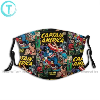 

Captain America Mouth Face Mask Captain America Comic Facial Mask Cool Kawai with 2 Filters for Adult