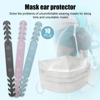 

10PC Non-slip Mask Adjustable Silicone Mask Strap Convenient Hanging Buckle Extension Strap Adjustable Non-marking Ear Lanyard