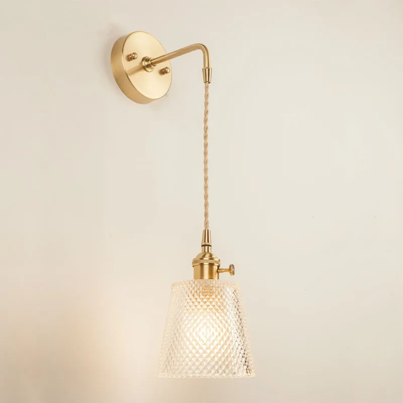 LED Wall Lamp Wall Sconces Light Wall Lamp Nordic Glass Wall Lamp Beside Bedroom Bathroom Mirror Light American Style LED Wall Sconces Vintage Edison Lighting Luminaire