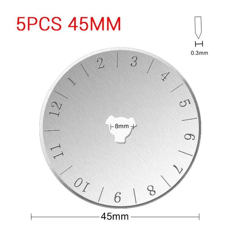 5 шт. 28/45 мм Фреза острые лезвия кожи лезвие Сменное лезвие подходит для Олафом, Fiskars Дафа Truecut резак инструмент для лоскутного шитья - Цвет: 45mm