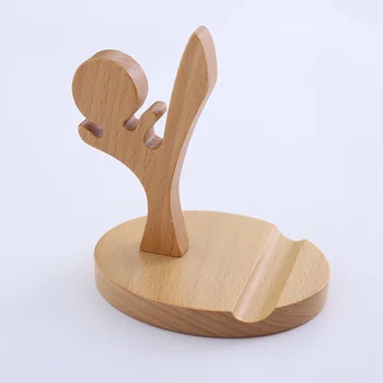 

New creative European-style wooden mobile phone holder lazy mobile phone stand can be lying in bed to watch mobile phone stand