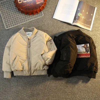 

New 5-10 years old boy autumn and winter coat cotton children's baseball down cotton padded boy baby thick cotton jacket tide