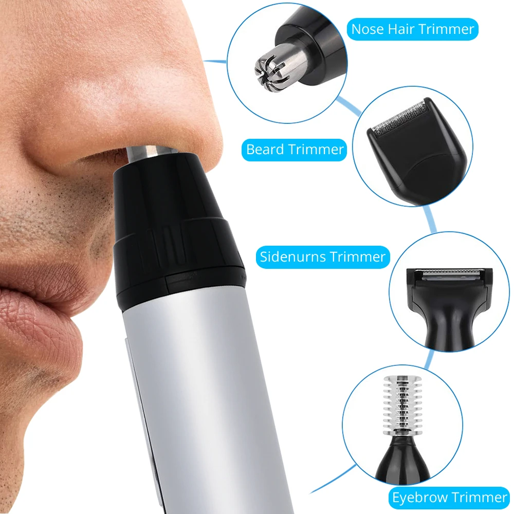 Rechargeable Electric Painless Ear Nose Hair Beard Trimmer