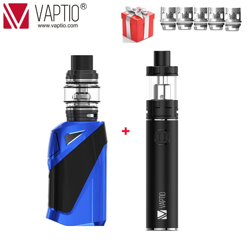 With Ironclad KIT [Подарочная упаковка. Электронная сигарета Vaptio C2 мощностью 100 Вт, ручка Vaptio C2, 4,0 мл и 3000 мА · ч, встроенный набор Vape, комплект vape, распылитель с резьбой 510 - Цвет: With Ironclad KIT