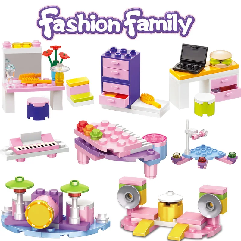 

Legoing Friends Princess Building Blocks MOC Creator Furniture Scenes accessories playmobil figures Toys for Children Girls Gift