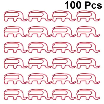 

100pcs Paper Clips Cute Lovely Durable Elephant Shaped Adorable Clips Cartoon Paper Clips Bookmark Clip for Message Paper Files