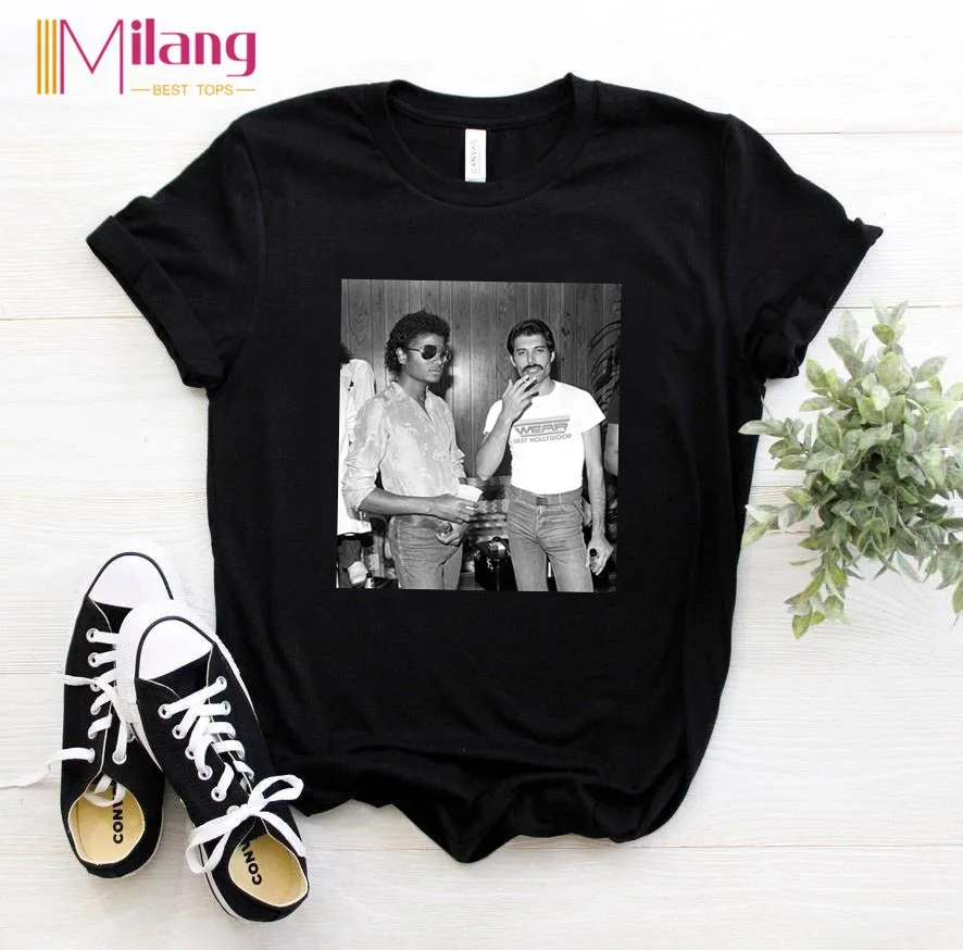T44A-Black Женские черные футболки Freddie Mercury The queen Band, женские футболки с коротким рукавом, летняя брендовая рок одежда, топы для девочек - Цвет: T44A-Black