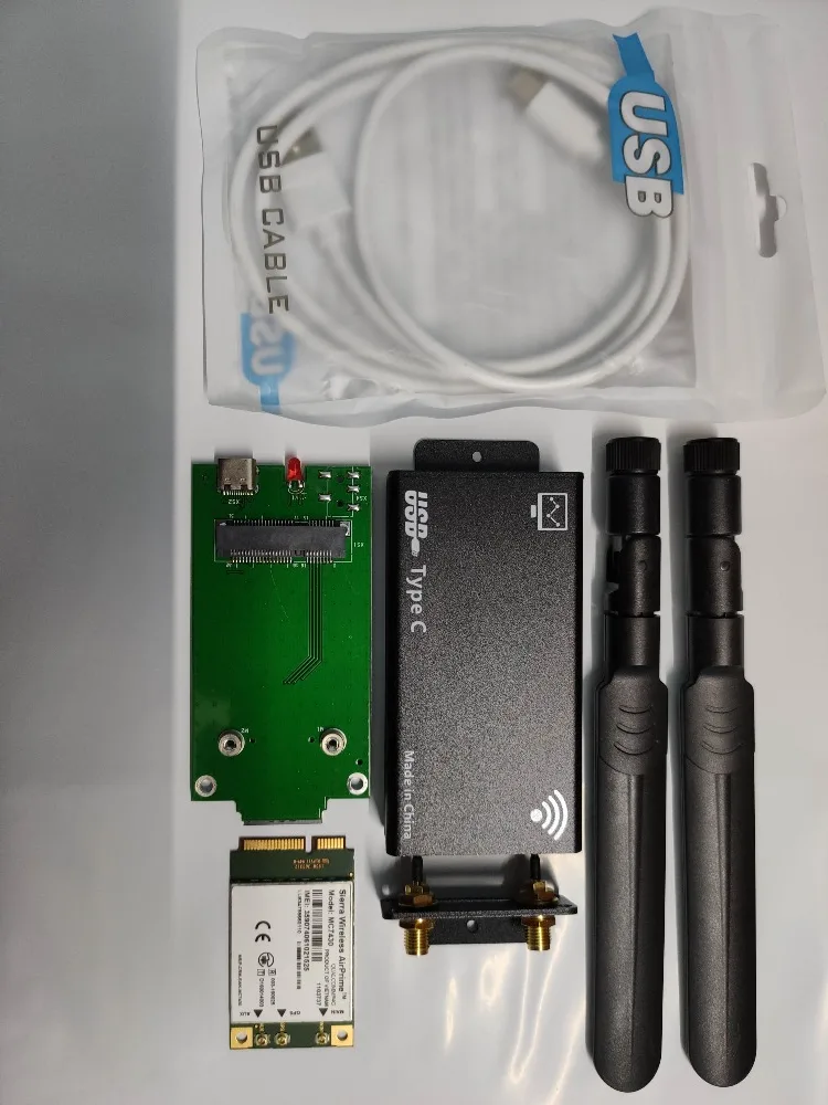 Sierra беспроводной MC7430 мини-модуль PCIe+ черный чехол+ антенна LTE+ косичка+ USB кабель+ PCB
