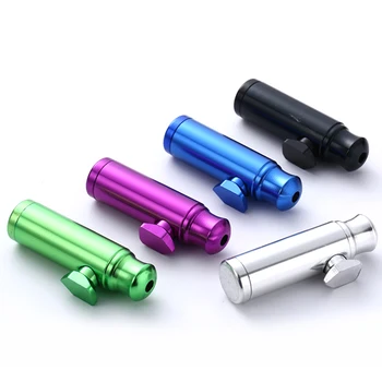 

100pcs Wholesale Sniffer Aluminum Snuff Smoking Cigarette Accessories Snorter Dispenser Metal Sunff Snorter HoseTube Smoke Pipe