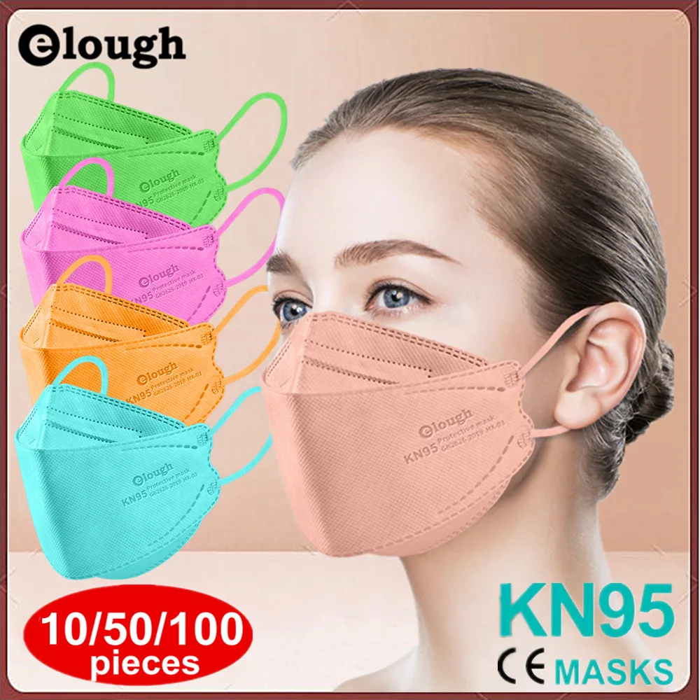 Elough Mascarillas ffp2 лица сертифицированная fpp2 маска Cubrebocas KN95 FFP2 Черная защитная
