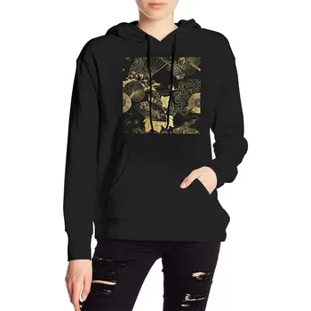 

Gold Japanese Chinese Fan Flower Umbrella Women Hoodies Sweatshirt 2020 Hooded Sweatshirt Casual Loose Jumper Pullover Jacket