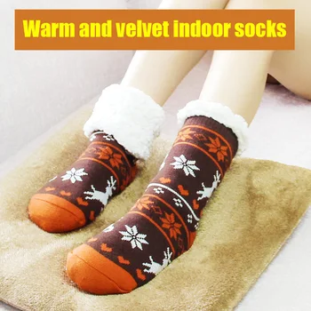 

Newly Extra-warm Fleece Indoor Socks Stretchy Comfortable Thick for Winter Home Office TE889