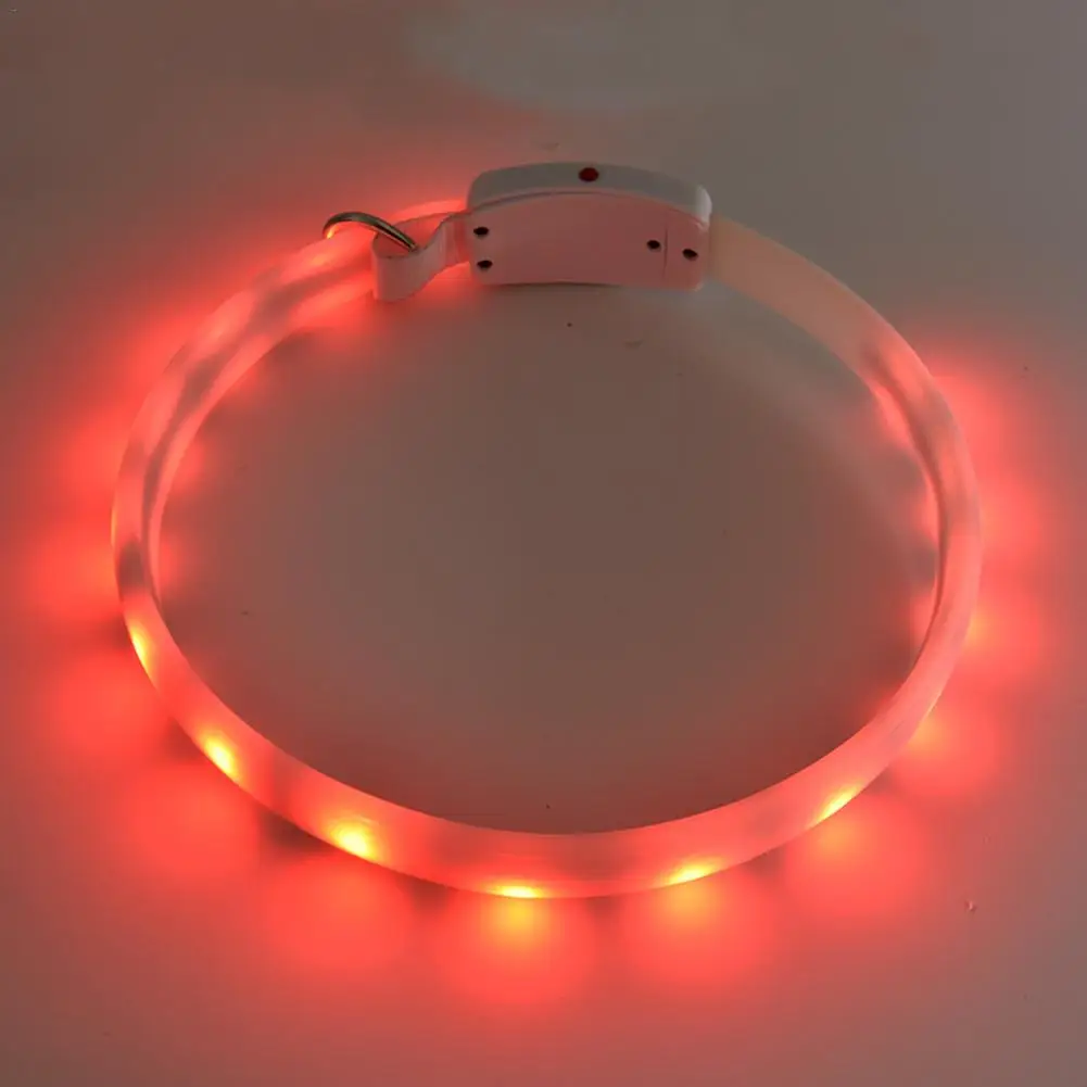 Ошейник для питомца собаки цветной многофункциональный USB Перезаряжаемый осветительный ошейник ночной светящийся Регулируемый ошейник для маленьких и средних и больших