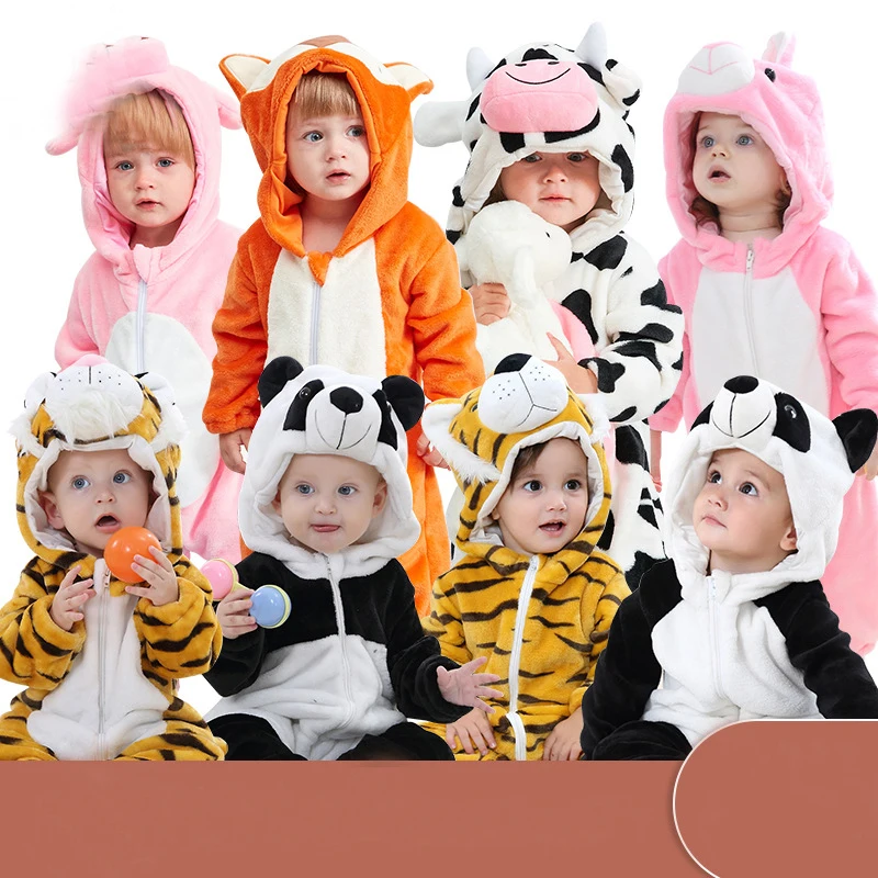 Детский комбинезон для маленьких девочек одежда Kigurumi Пижама с рисунком животных