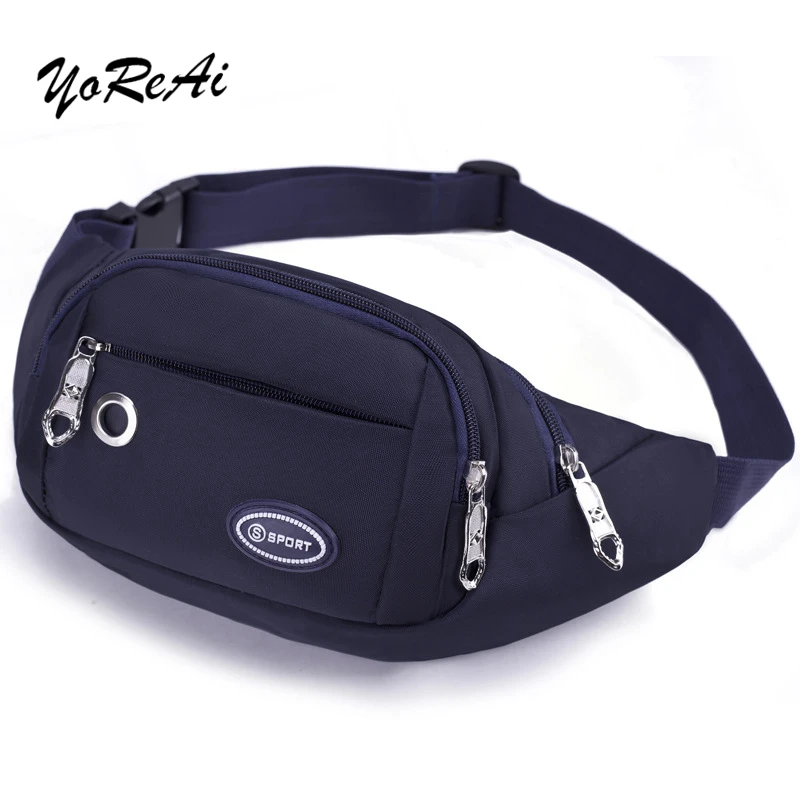 

Nylon Ladies Waterproof Fashion Waist Bag 2020 New Men's Large Capacity Riding Leisure Bum Bags Black Purse Phone Pouch Packs