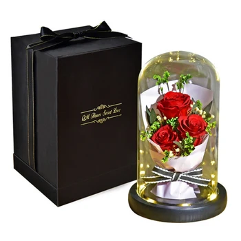 

2020 Artificial Flowers Eternal Flower Bouquet Gift Box Christmas Valentine's Day Gift Rose Gift Valentine's Day Black Bottom