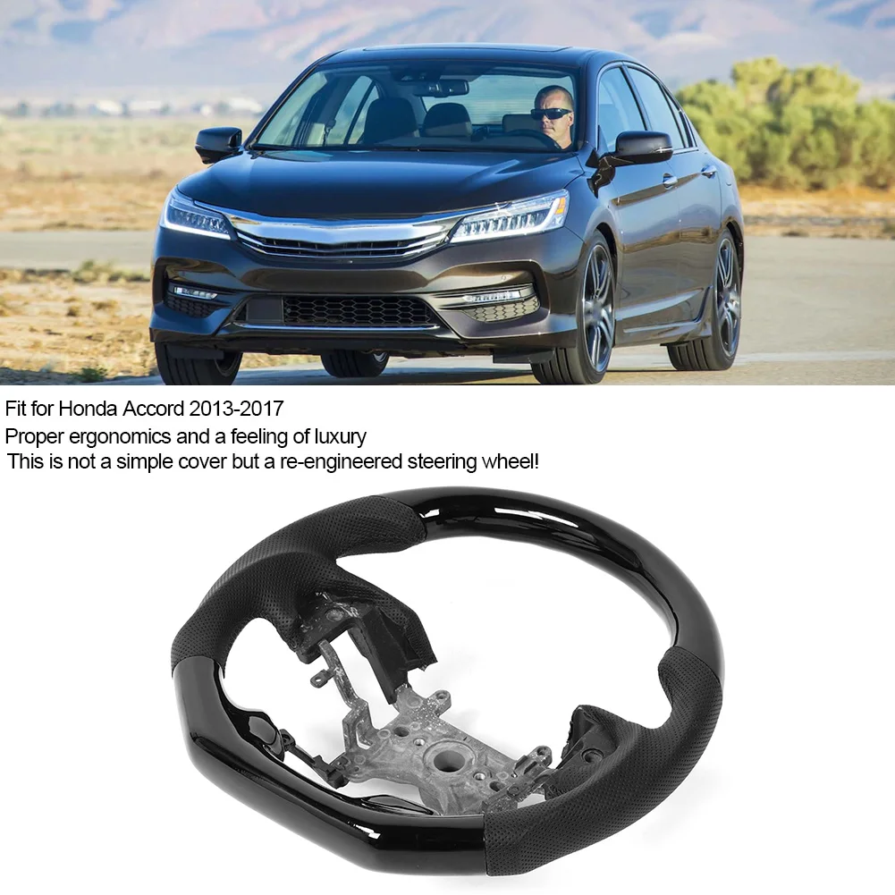 Черное дерево красное руль Preforated кожа с черной прошивкой d типа Подходит для Honda