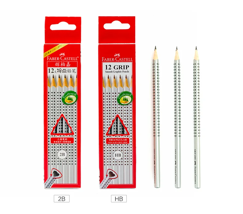 Faber Castell 3170 Grip 2001 треугольный студенческий графитовый карандаш черного цвета