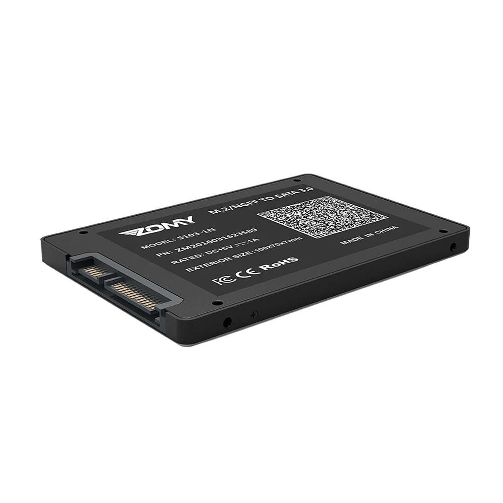 Чехол Zomy M.2 NGFF в SATA 3 0 для SSD 2 5 дюйма черный портативный алюминиевый корпус HDD
