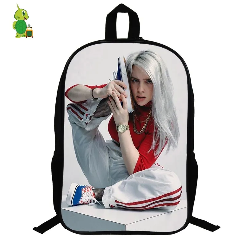 Billie Eilish рюкзак хип-хоп школьные сумки для подростков мальчиков и девочек 14,5 дюймов женский рюкзак для ноутбука дорожная сумка через плечо - Color: 4