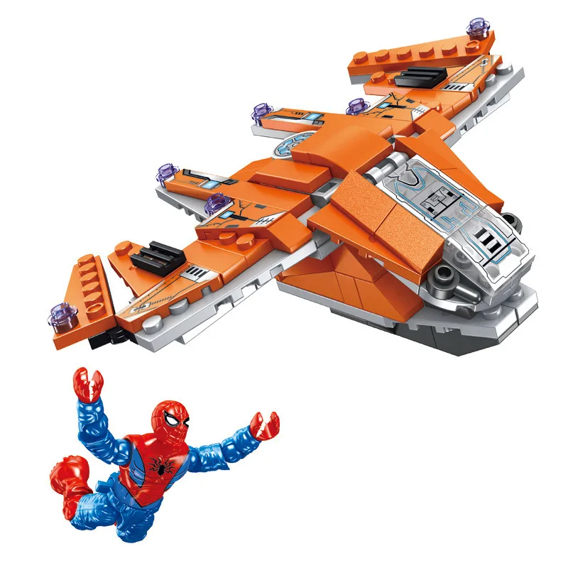 

Hero Figure Series Small Pieces Assembled Spider-Man Thor Doll Toy Building Block Model Ornaments Toys with Weapons Scene